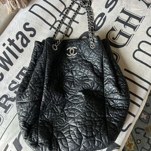 Chanel Black Textured Shoulder Bag